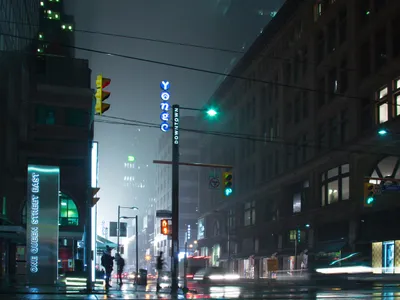 City lights guide us into the night