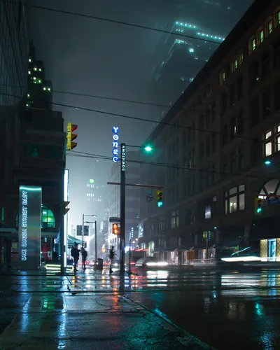 City lights guide us into the night