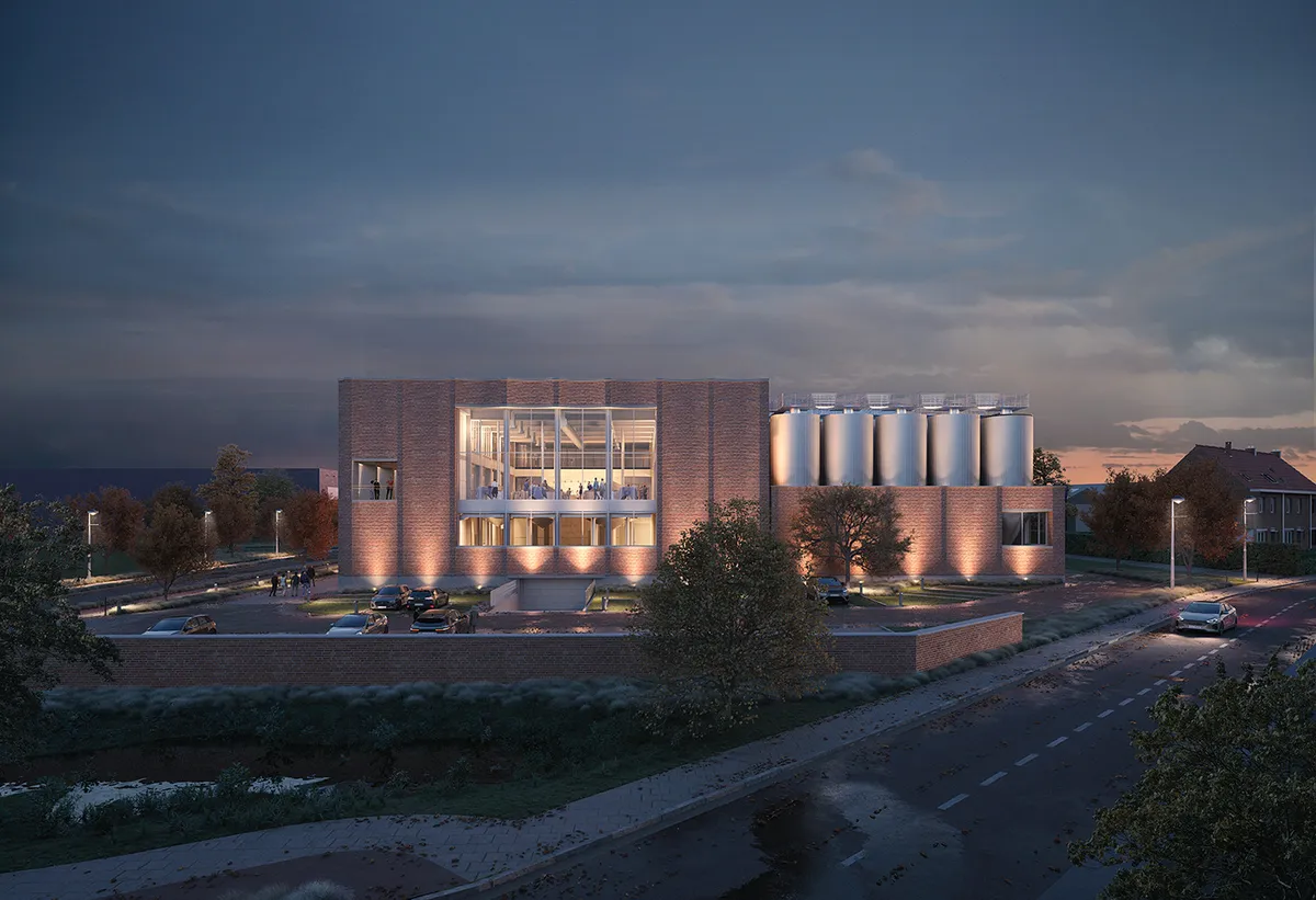 A2D Architects Folds Red Brick into Silo-Shaped Curves for Lindemans Brewery in Belgium