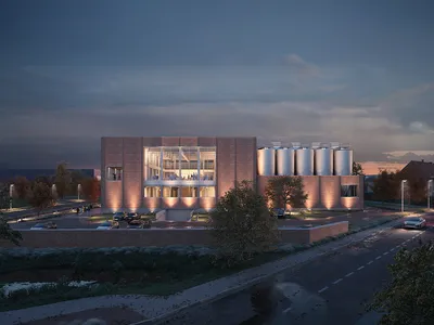 A2D Architects Folds Red Brick into Silo-Shaped Curves for Lindemans Brewery in Belgium