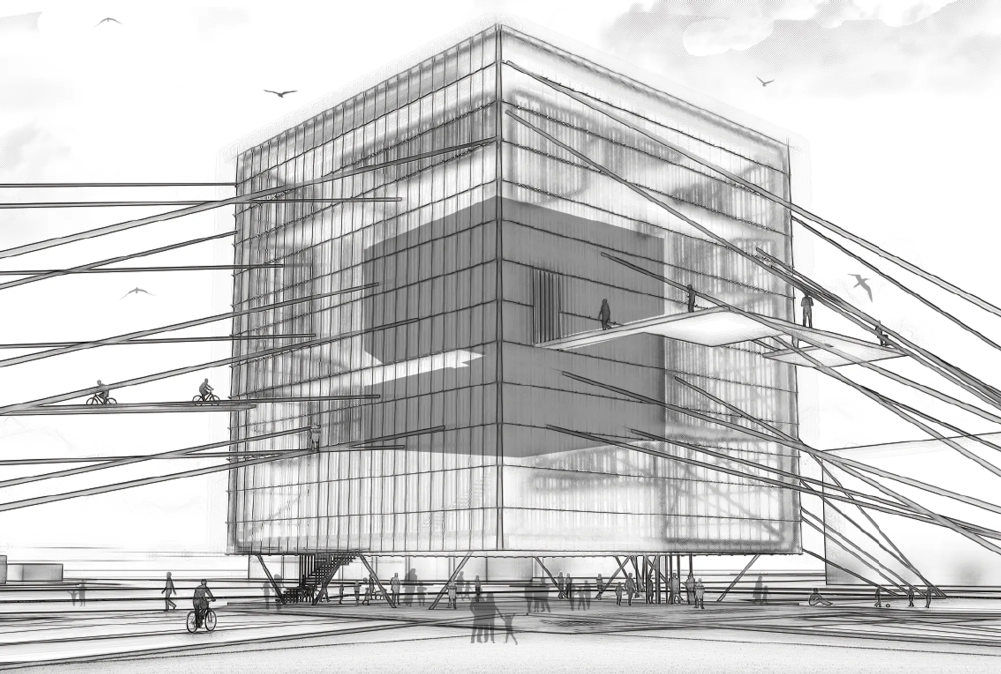 Hypercube: A Server Building That Doubles as a Social Hub