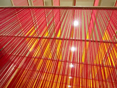 Woolscape: 12,000 Wool Threads Redefine the Lobby as a Living Interior