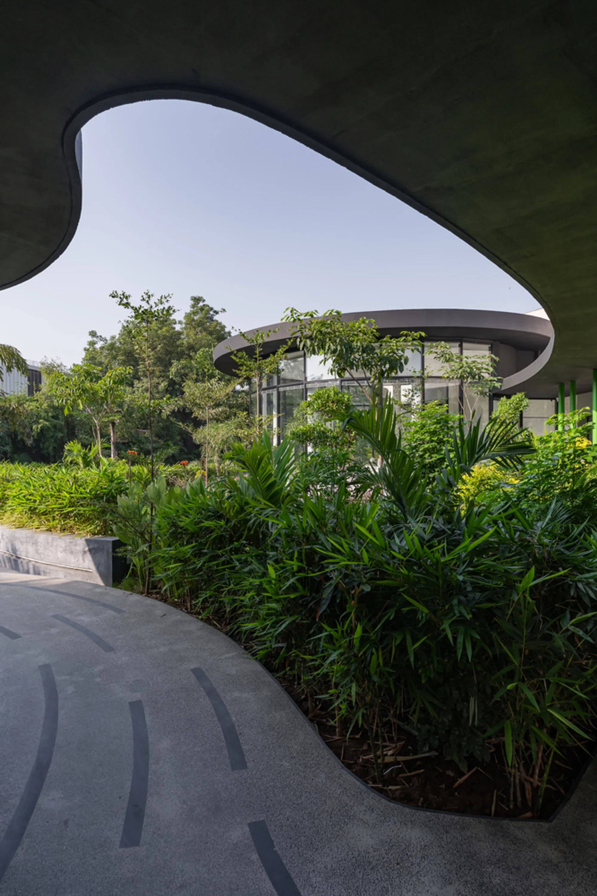 Ace Associates Wraps a Gujarat Office in Green Columns and Sweeping Curves