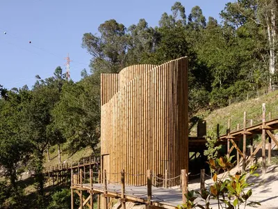 Paradoxo Arquitectura Grows a Timber Tower from a Rewilded Riverside Park in Northern Portugal