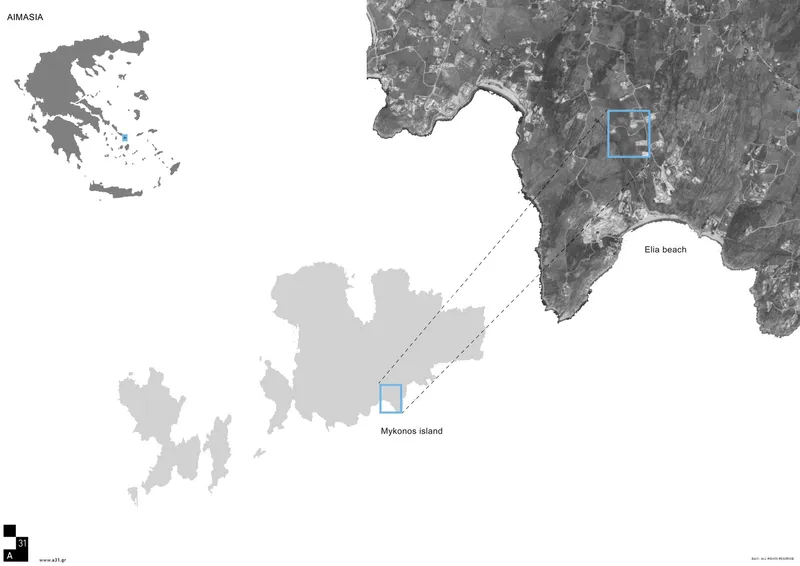 Site location map showing the position of a plot near the coastline
