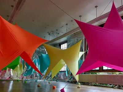 Color Constellation: Star-Shaped Fabric Canopies You Can Climb Inside