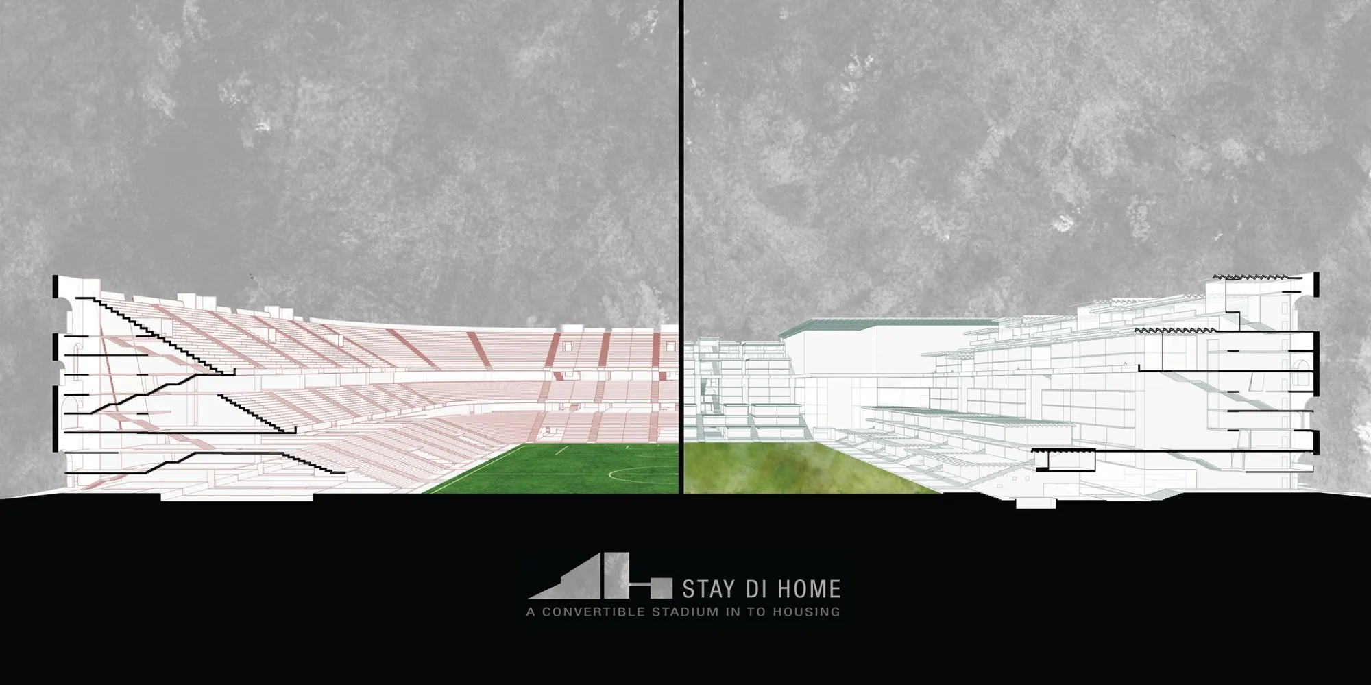 Stay Di Home: A Stadium That Flips Its Grandstands Into Housing