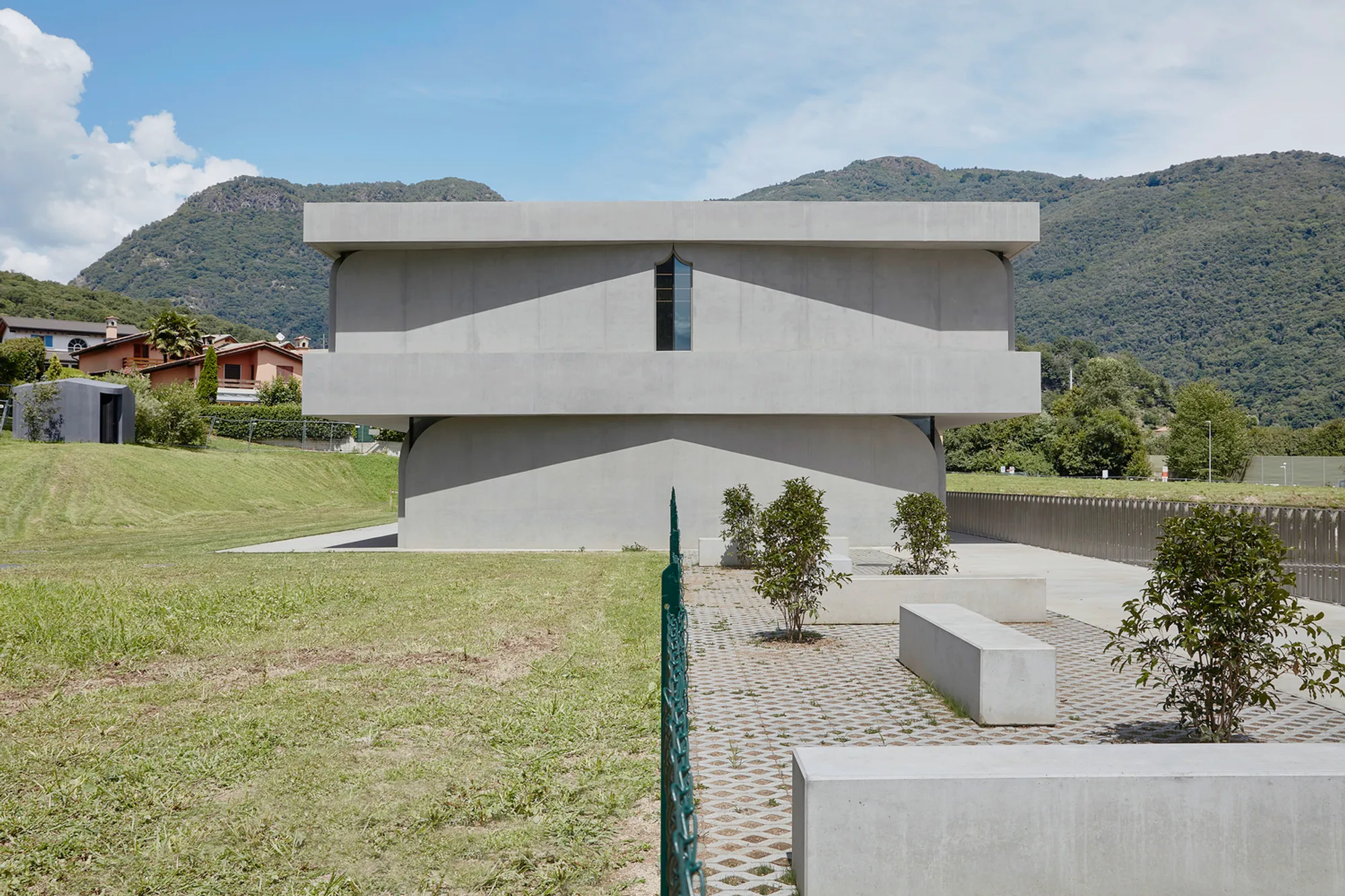 Celoria Architects Stacks a Concrete Kindergarten Above a Cold War Bunker in Swiss Ticino