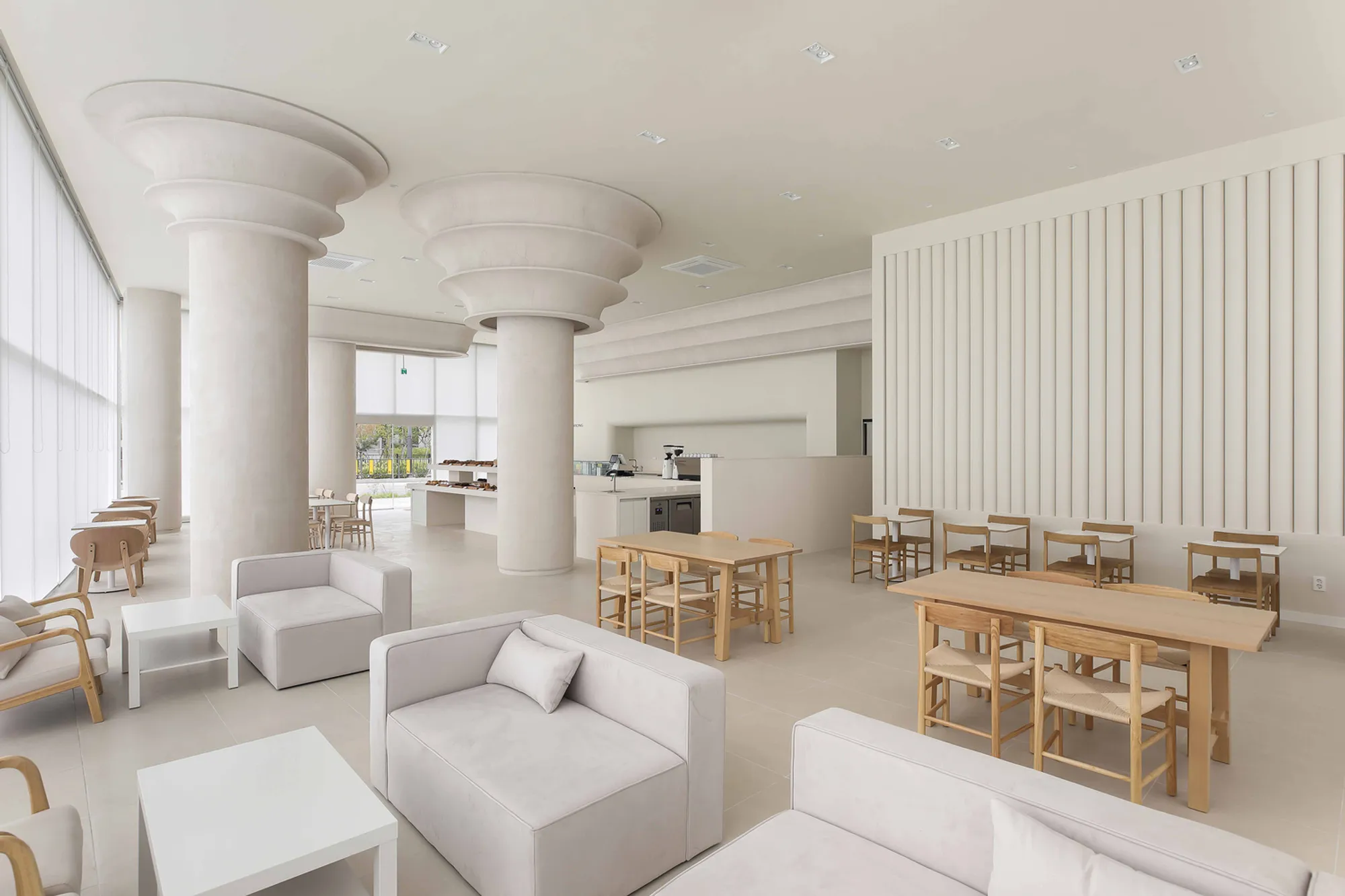 Design Studio Maoom Shapes a South Korean Bakery Around Lantern-Like Columns and Layered Light