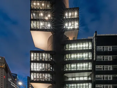 TAISEI DESIGN Renovates Kenzo Tange's Iconic Metabolism Tower in Ginza Without Losing a Single Cantilever