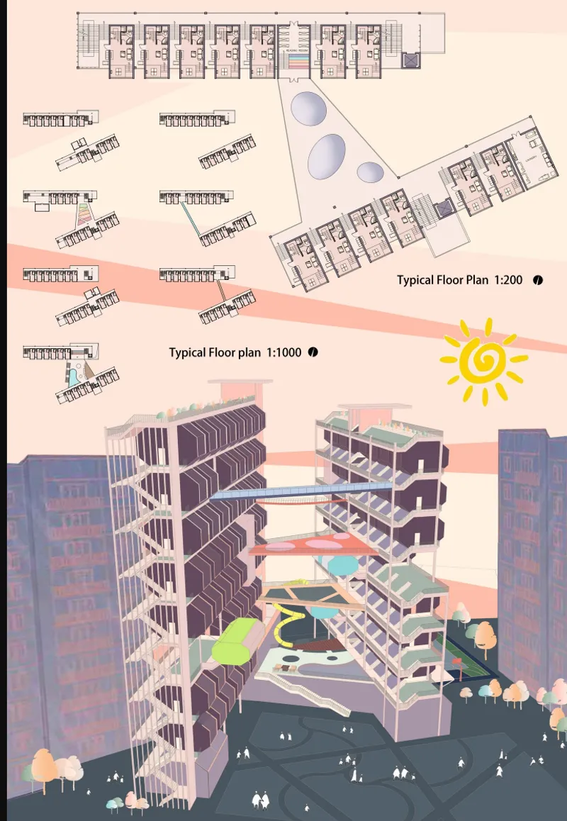 Architectural Blueprint – Detailed floor plans showcasing modular unit arrangements.