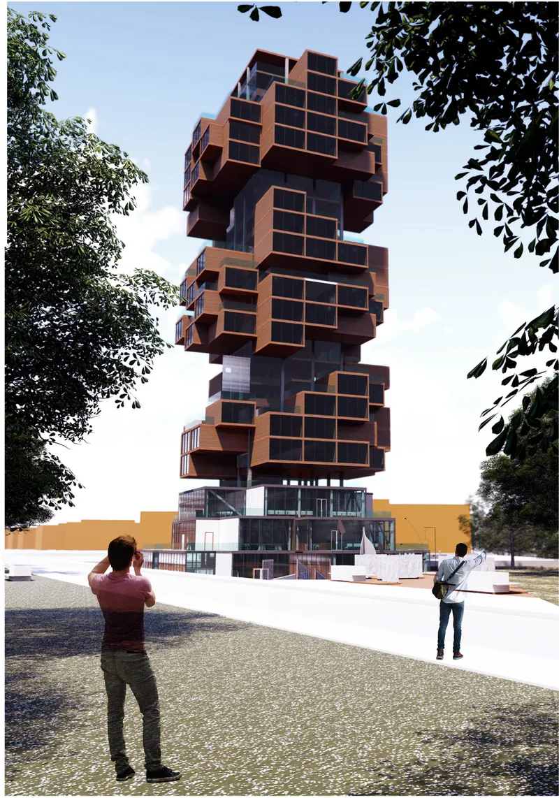 Iconic Facade – A striking modular high-rise redefining urban architecture.