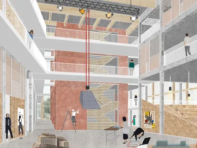 Warning! Experimentation Ahead: A Bauhaus-Inspired School Woven into the Urban Fabric