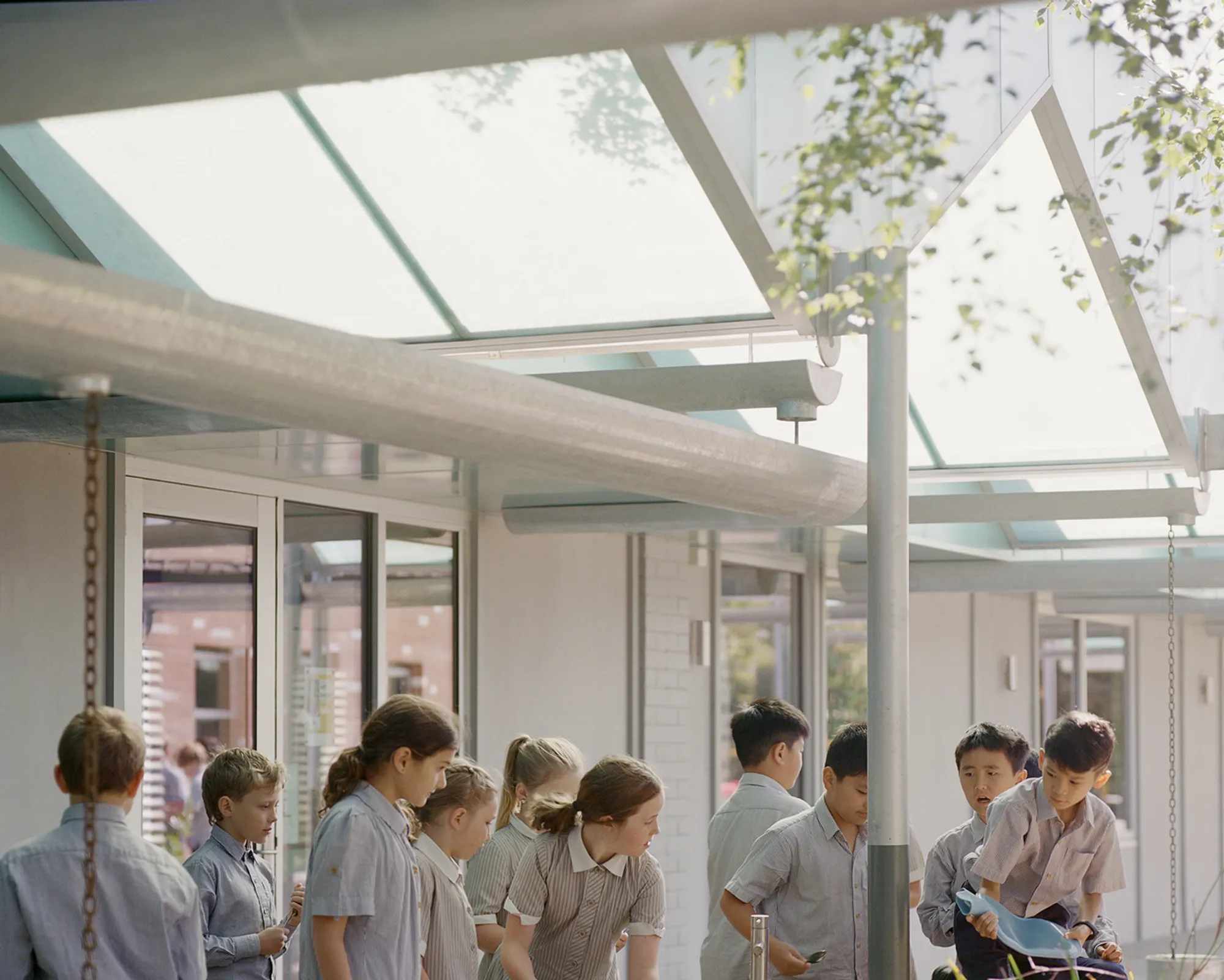 Studio Bright Wraps Two School Buildings in a Translucent Canopy That Teaches Sustainability