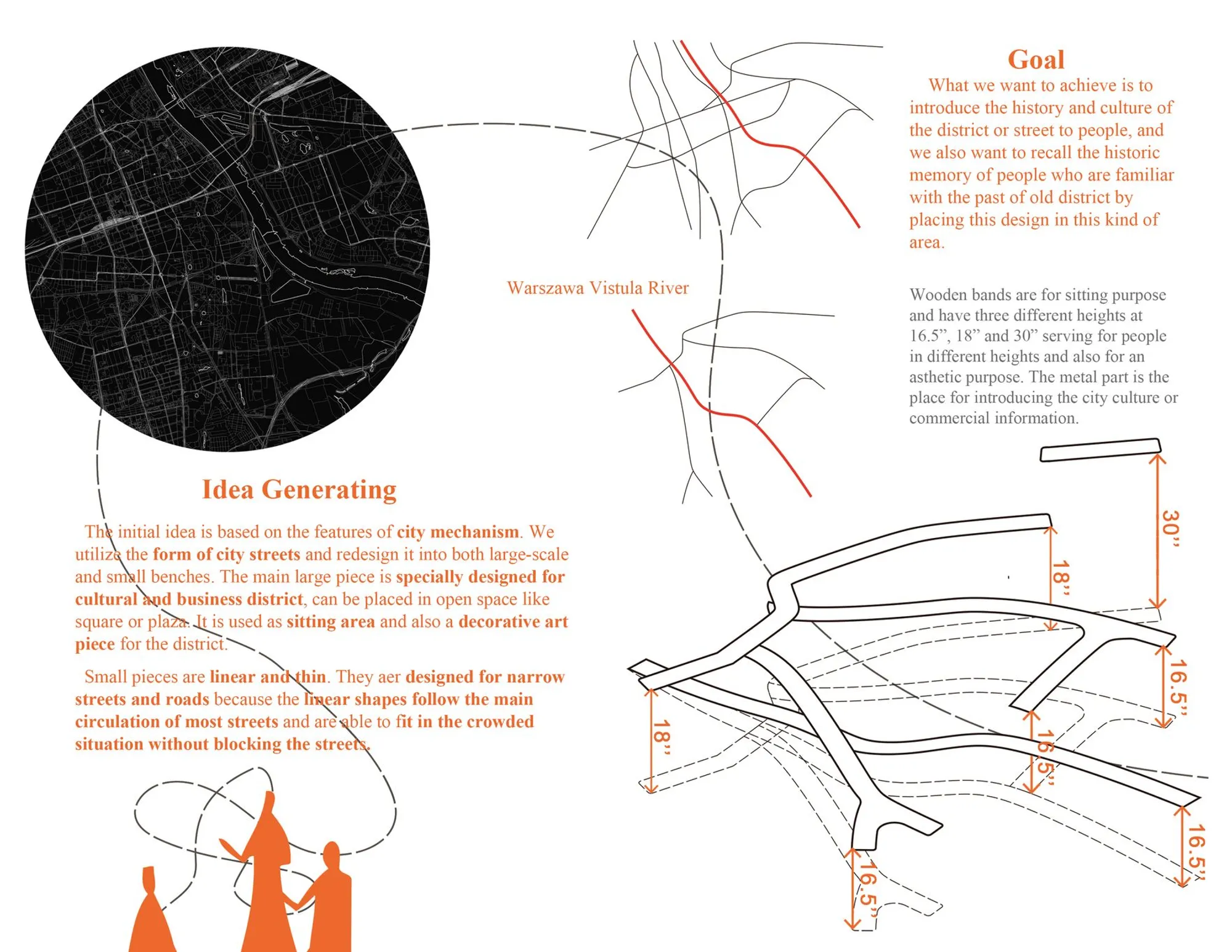 In Street: Seating Infrastructure Drawn from the Branching Logic of City Roads