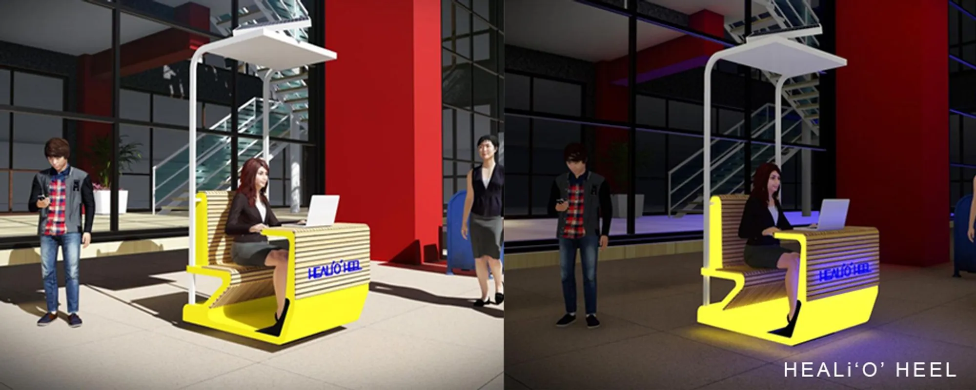 HEALi'O' HEEL: Solar-Powered Street Furniture That Massages Your Feet