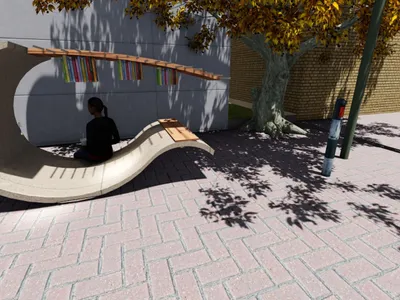 Let's Breathe for a Second: A Reading Pavilion That Reclaims Urban Stillness
