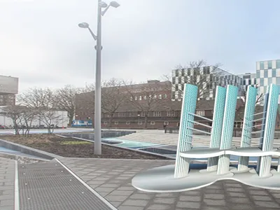 Sculptural Bench for Rotterdam's Water Square: Modular Urban Furniture as Architecture