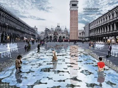 Flower Field: Mirrored Disks That Turn Urban Plazas into Sensory Landscapes