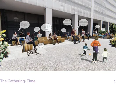 The GATHERING-TIME: Modular Banana Plywood Furniture Activates Dead Campus Zones