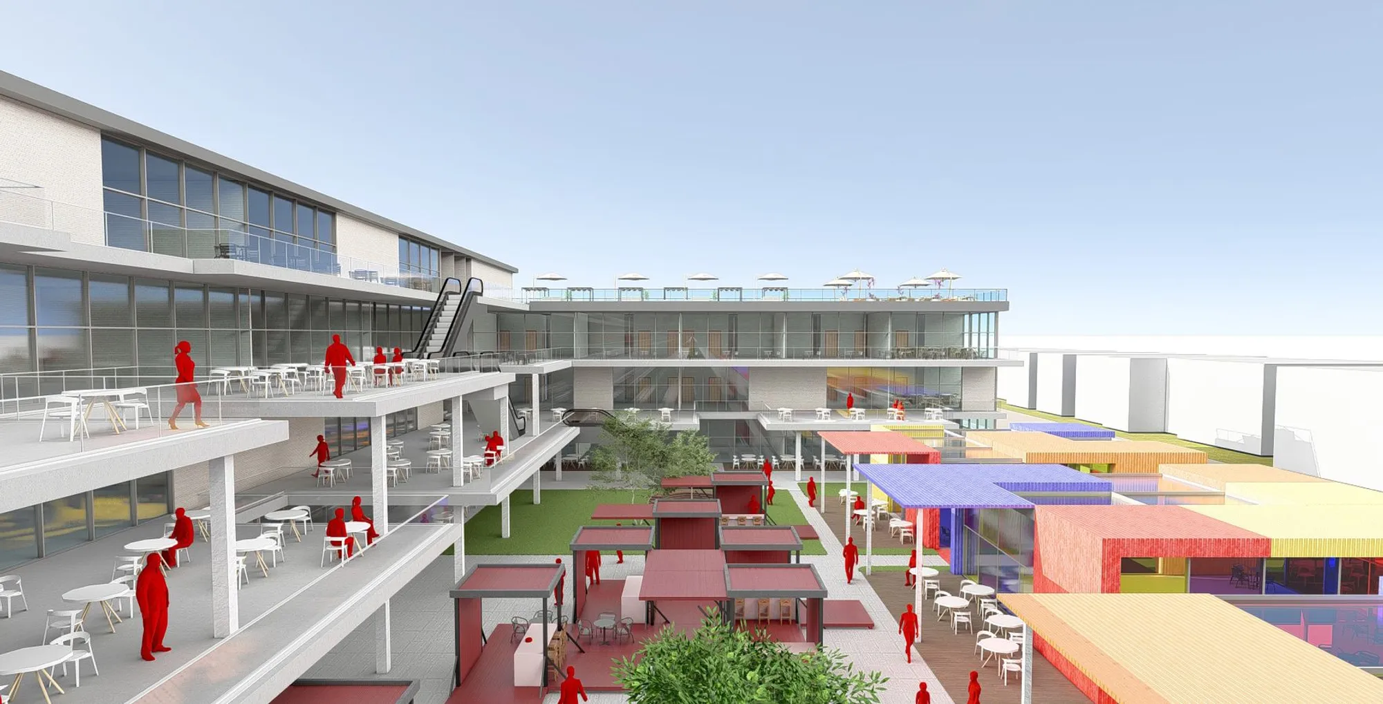 Flavorfair: 50 Restaurants Wrapped in a Modular Courtyard of Color and Cuisine