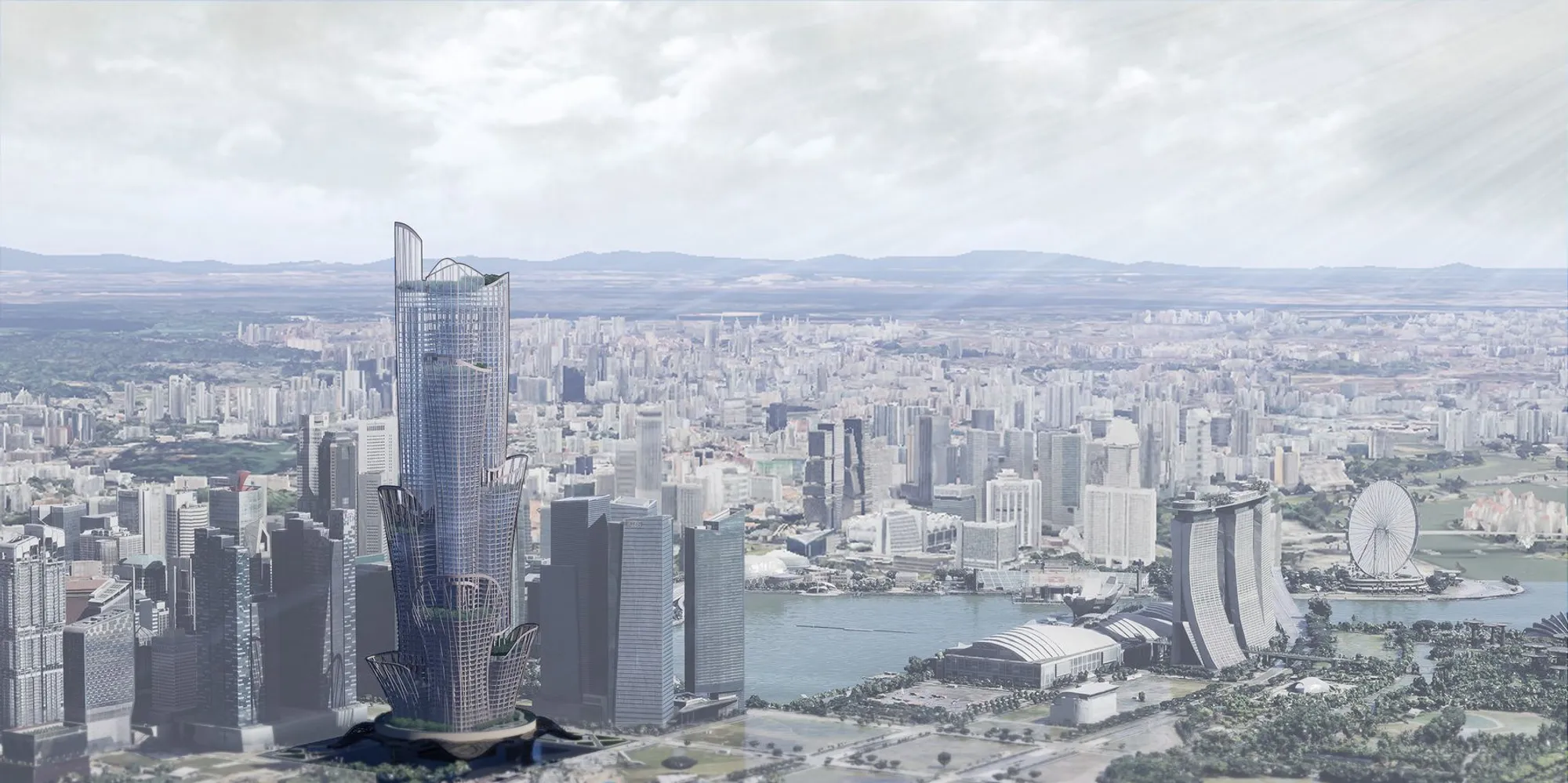 RainFlow Tower: A Skyscraper That Harvests Singapore's Rain as Its Lifeblood