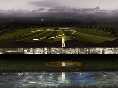 Afterglow: A Subterranean Monument That Folds Mughal Geometry into Agra's Urban Future