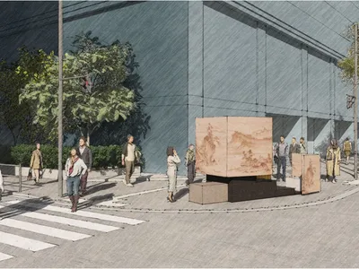 Vessel to Neverland: A Charred Timber Kiosk That Anchors Conversation in the Urban Grid