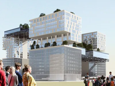 Hustle Hub Moscow: Skybridges and Shared Living in a Three-Tower Cohousing Complex