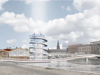 Helix Link: A Spiraling Bicycle Bridge That Stitches Copenhagen's Iconic Towers Together