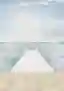 This architectural image presents a minimalist pier extending into a calm ocean under a bright, clou
