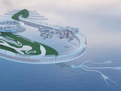 Designing for a future crisis: Architects envision floating habitats for survival in a world submerged in water.