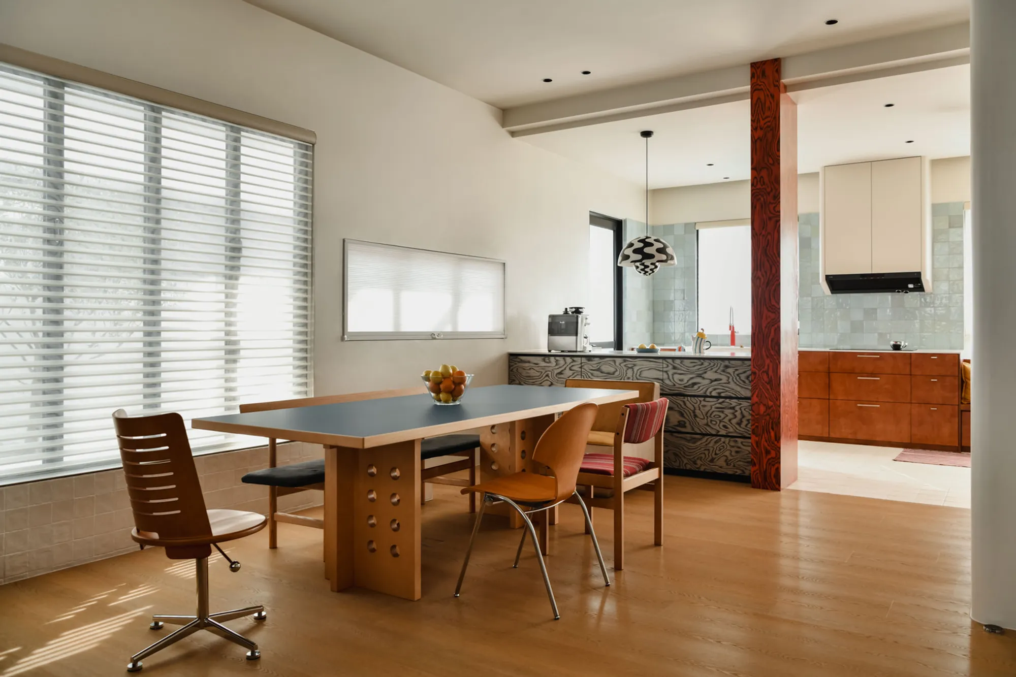 16 Crimson Unfold Apartment: Mid Century Modern Apartment Design by Wuuu Studio
