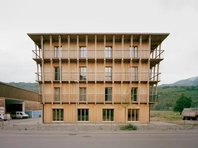 Solid Wood Office Architecture: Küng Office Building by Seilerlinhart in Switzerland