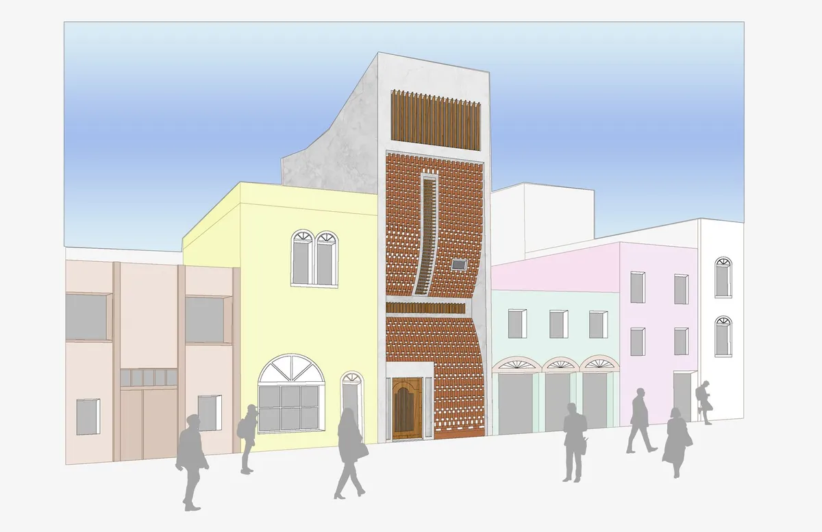 House of the Brick Veil: Passive Design for Six People on a Narrow Urban Lot