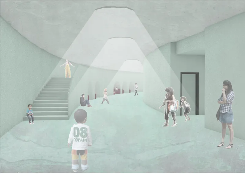 Immersive Moon Room designed for children’s interactive lunar exploration.
