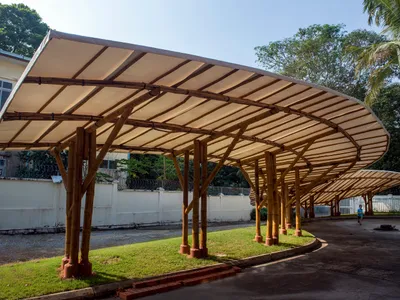 Shade School Playground Pavilion by Blue Temple