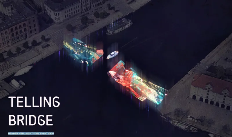 Openable bridge panels create a dramatic floating spectacle of light and movement.
