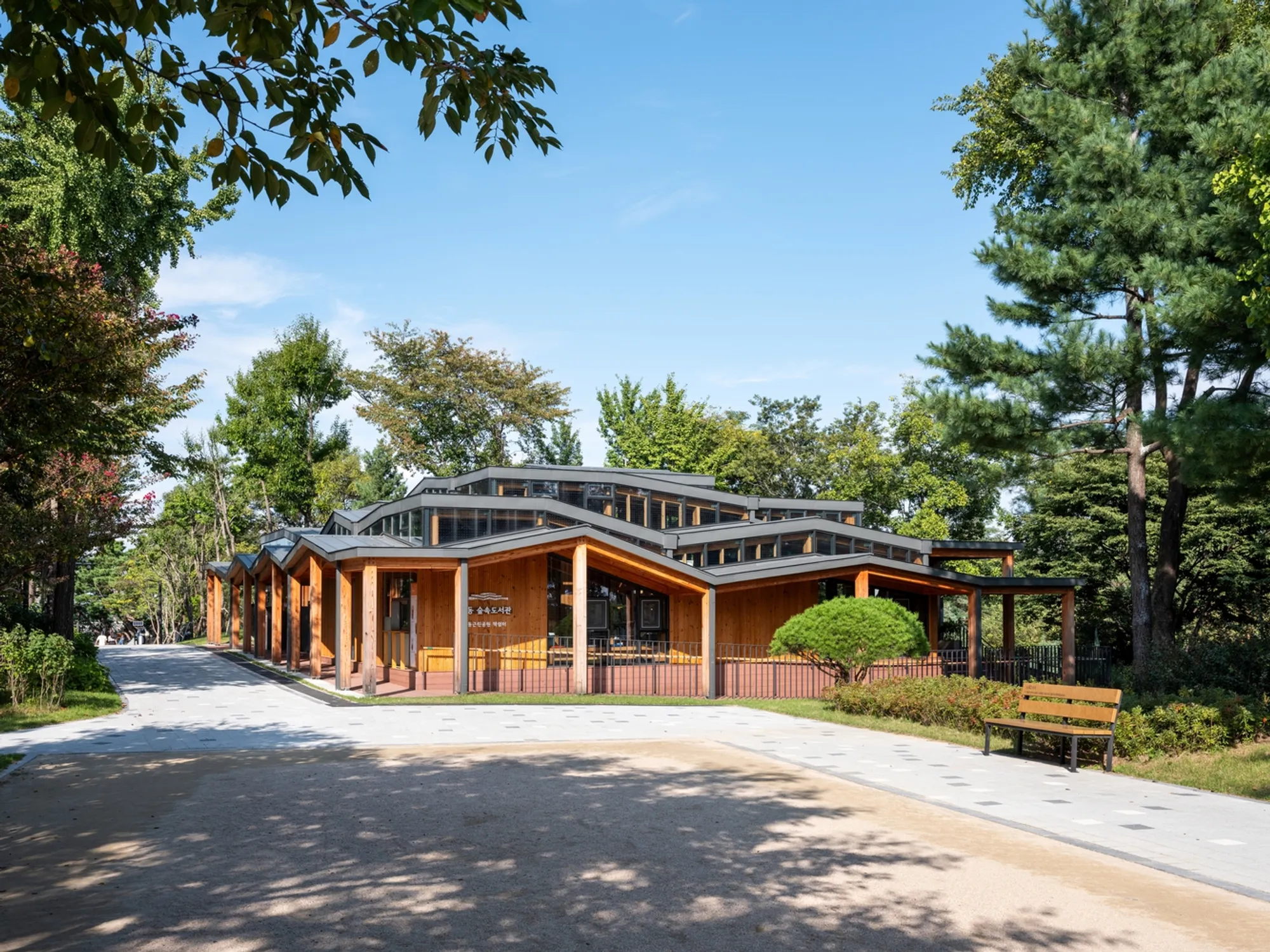 Odong Public Library by Unsangdong Architects: A Forest-Inspired Urban Refuge
