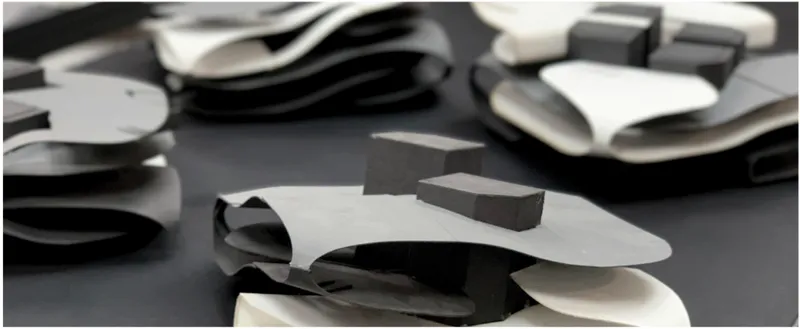 Modular study models exploring fluid floor plates and spatial variations in the tower’s architectural form.
