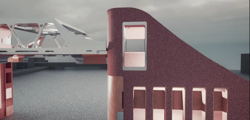 Material dialogue between historic context and contemporary bridge engineering.
