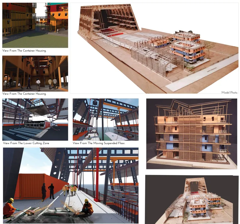 Physical model illustrating the full ship recycling masterplan.