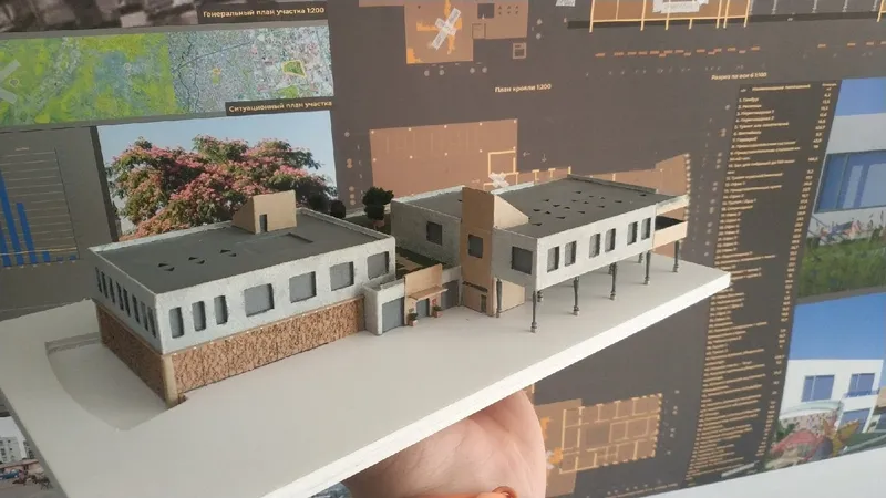 Scaled architectural model showcasing massing and spatial hierarchy.