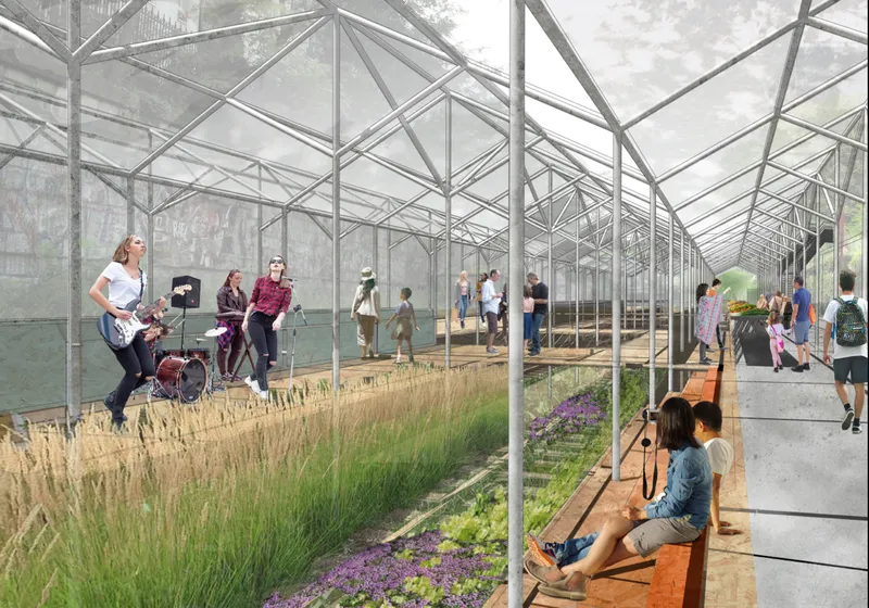 Modular vendor spaces create a flexible marketplace system that adapts to different scales of community interaction.