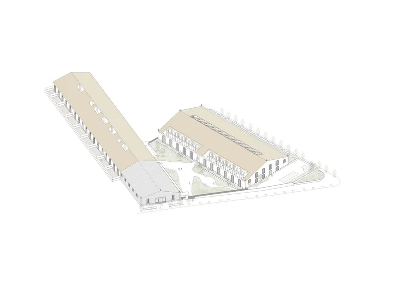 Axonometric drawing of the proposed intervention