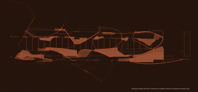 Topological mapping guides spatial interventions, connecting movement, voids, and programmatic layers