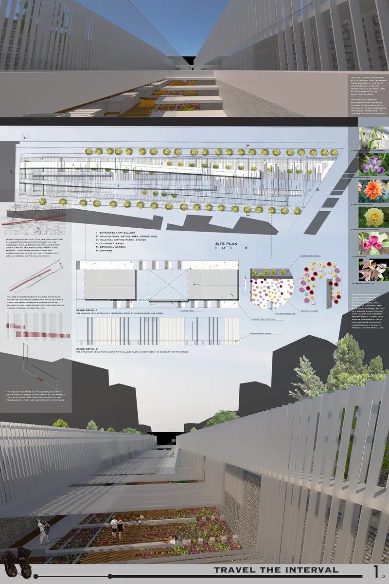 Layered pathways redefine movement through a linear urban void.