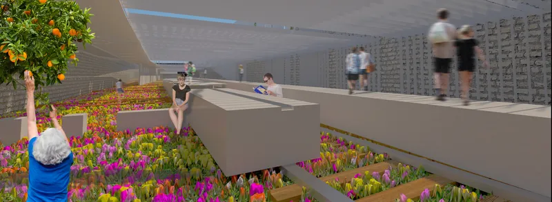 Light, structure, and landscape merge into an immersive public experience.