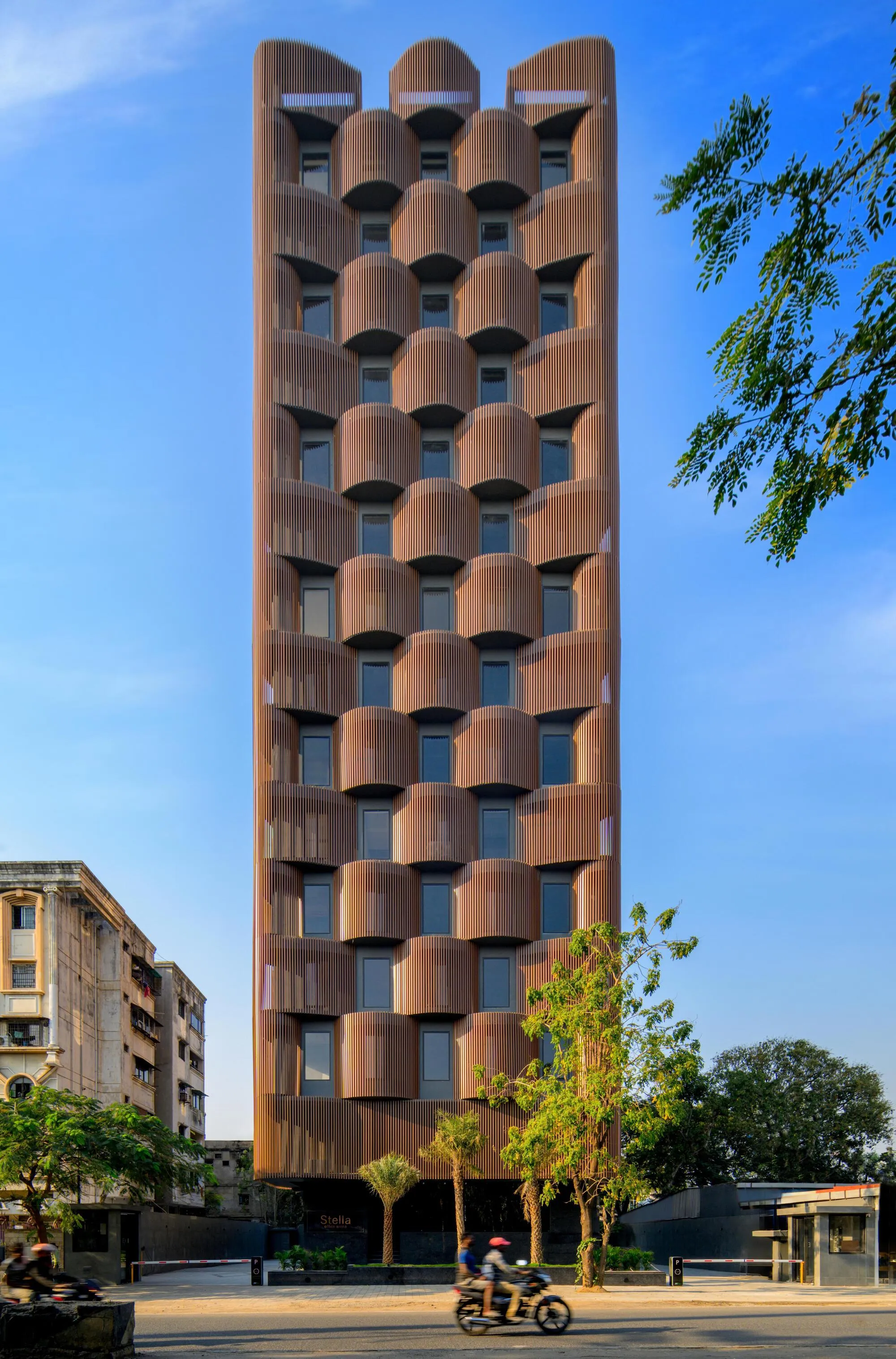 Sanjay Puri Architects Wraps a Nagpur Office Tower in Undulating Terracotta Ribs