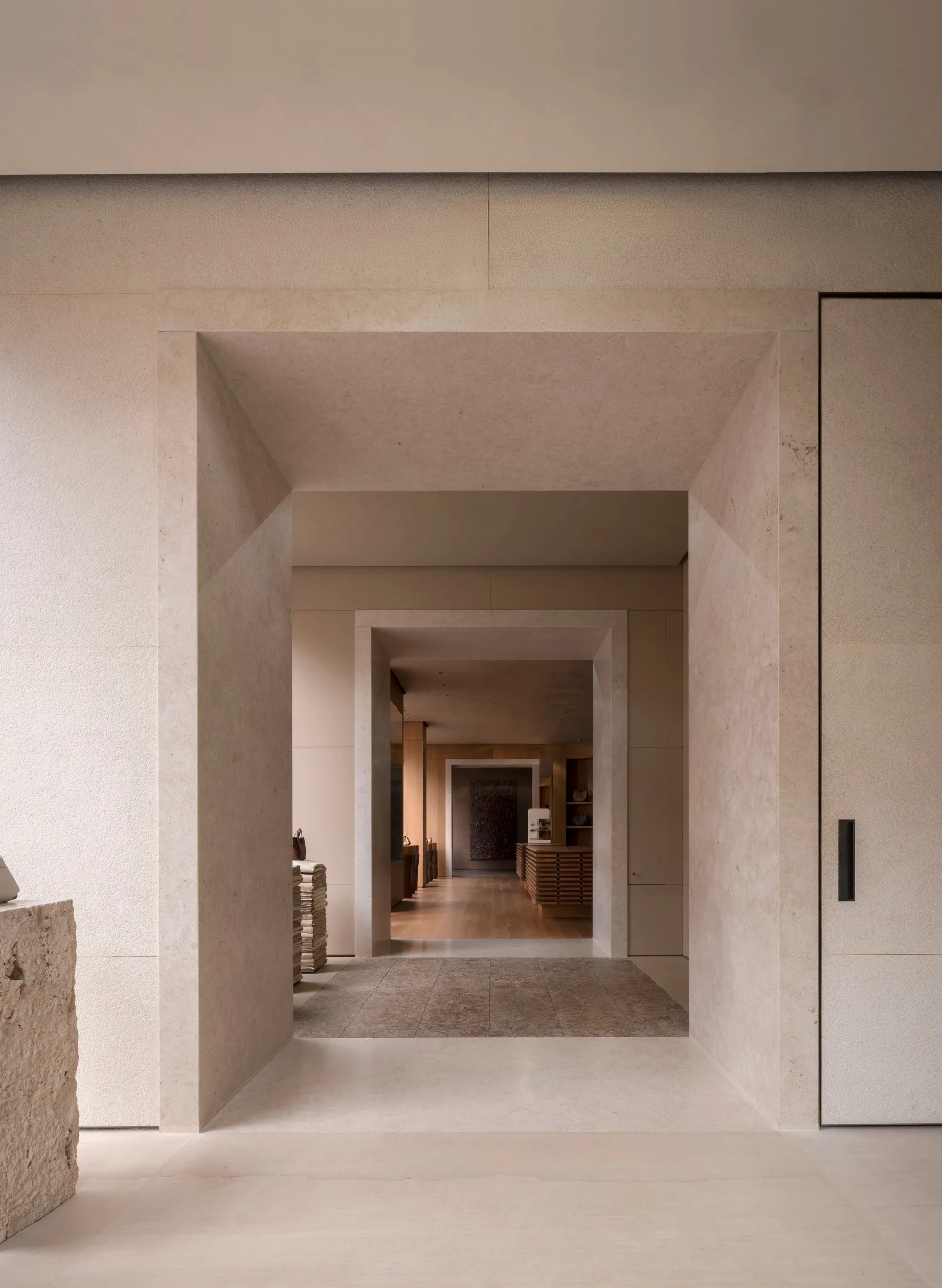 NORM Architects Unfolds a Milanese Flagship for Polène as Five Rooms of Raw Material